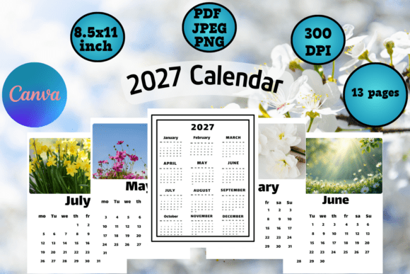 Download 2027 Calendar Templates with Images 2 - 2027 calendar Collection