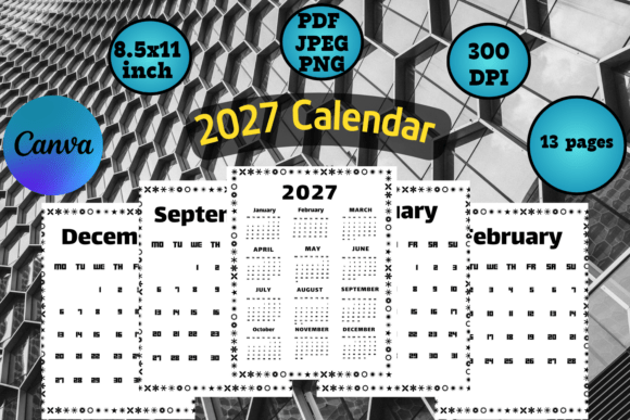 Download 2027 Calendar Templates with Frame 2 - 2027 calendar Collection