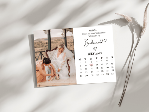 Download Photo Calendar Bridesmaid Proposal Card - Photo calendar Collection