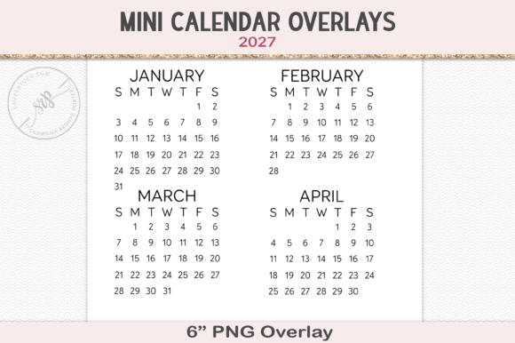 Download 2027 Calendar PNG Overlay - 2027 calendar Collection